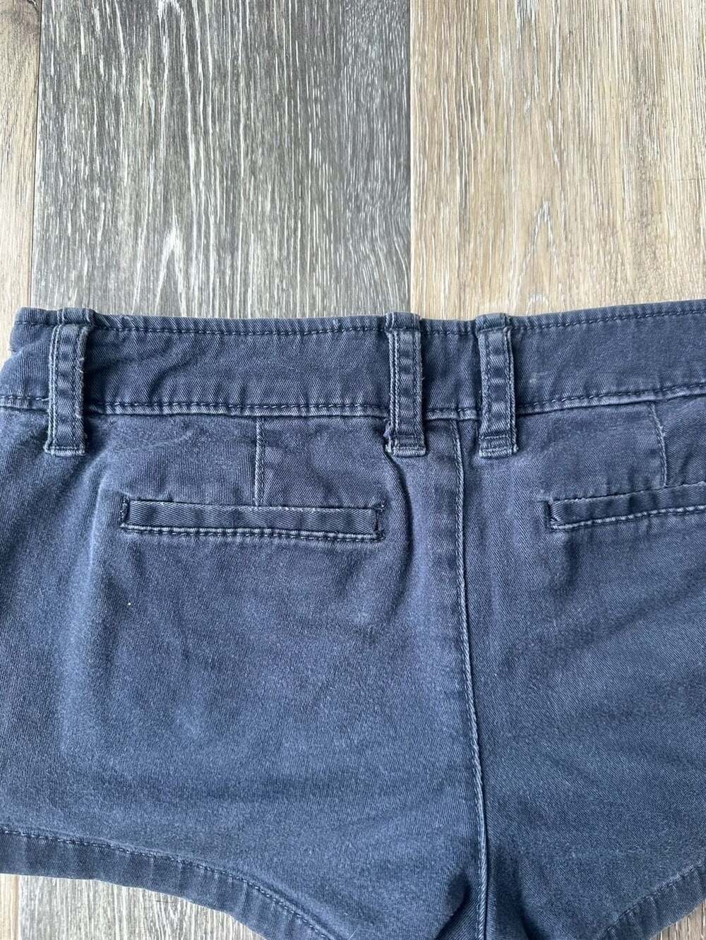 Abercrombie & Fitch Navy Blue Stretch Mini Shorts Size 0 Y2K Low Rise - Picture 4 of 4